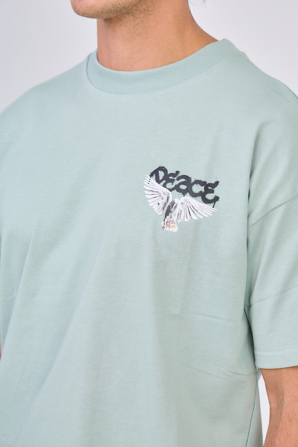 T-Shirt Vert D'eau "Peace"