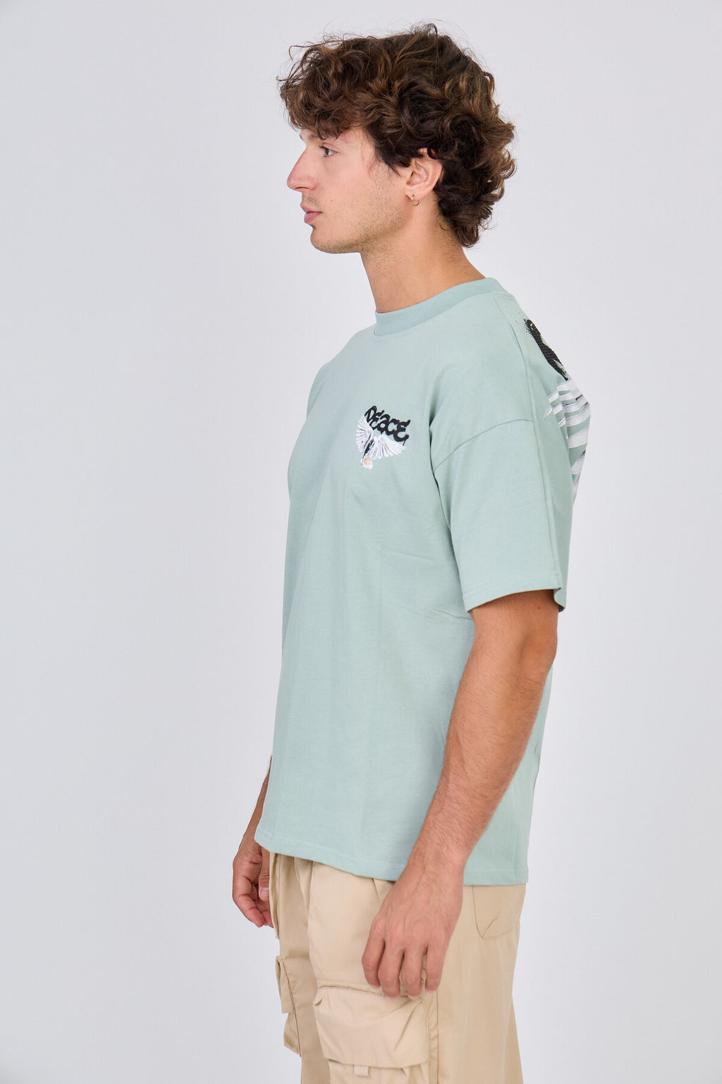 T-Shirt Vert D'eau "Peace"