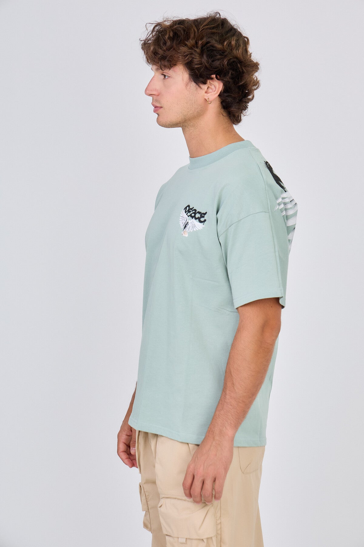 T-Shirt Vert D'eau "Peace"