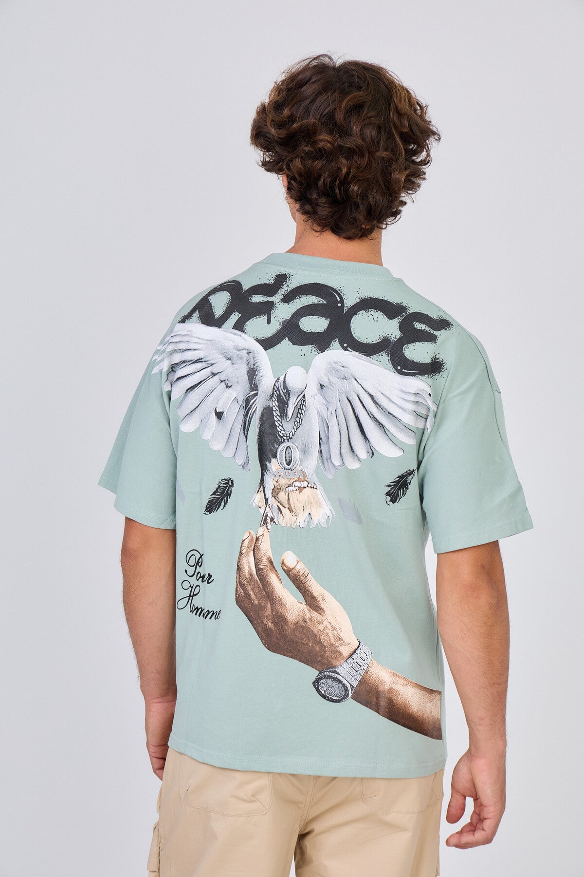 T-Shirt Vert D'eau "Peace"